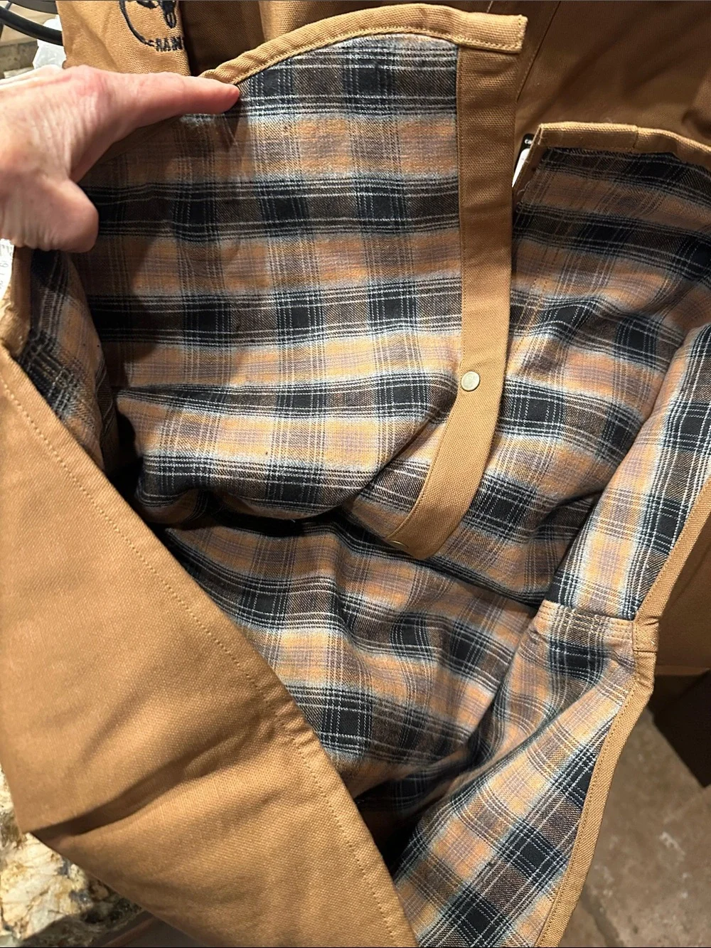 NWT Carhartt S296 Brown flannel-lined heavy duty duck canvas shirt jacket Sz L - Picture 5 of 6